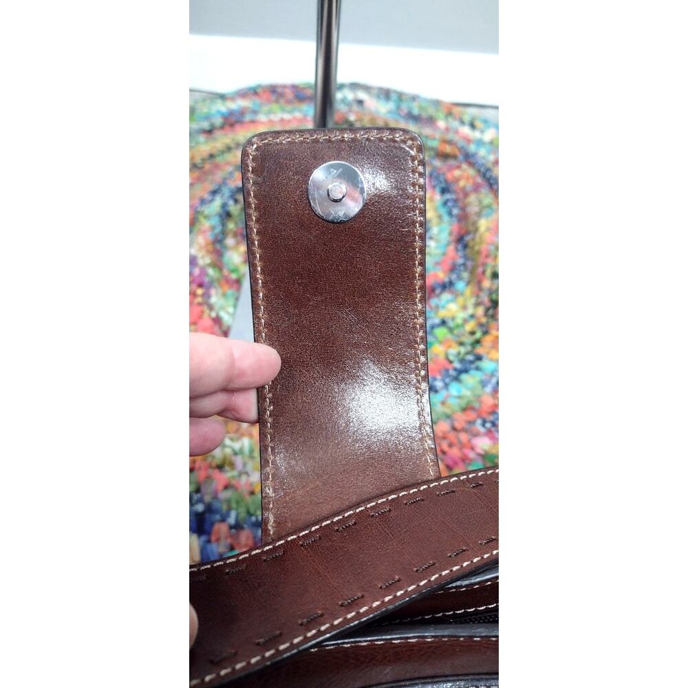Vintage Fossil Shoulder Bag Brown Leather Boho - Picture 11 of 14
